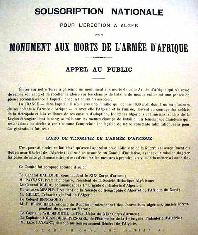 18 - Alger - Fort l'Empereur - Colonne Bailloud - Souscription  .jpg